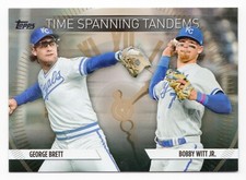 2023 Topps Update Time Spanning Tandems TS-30 George Brett/Bobby Witt Jr. Gold