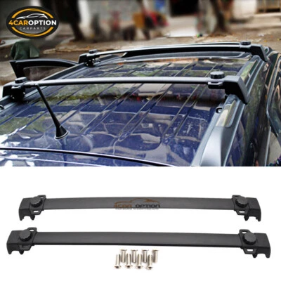 Fits 11-16 Jeep Compass OE Style Roof Rack Cross Bar Black Luggage Carrier Pair - Image 1 of 4