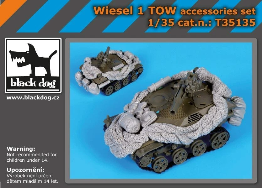BLACK DOG SET ACCESSORI IN RESINA PER WIESEL 1 TOW  1:35 cod.T35135 - Immagine 1 di 1
