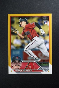 2023 Topps X MLB Players Clubhouse Exclusive #41 Corbin Carroll RC Gold #/50 - Picture 1 of 3
