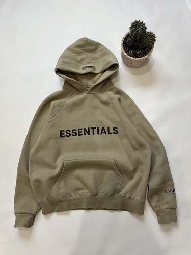 Felpa con cappuccio Fear of God Essentials beige marrone oversize piccola