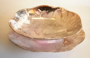 Vintage MCM SASCHA BRASTOFF Surf Ballet Dish Gravy Bowl Pink and Gold Signed - Picture 1 of 7