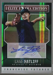 2014 Panini Elite Extra Edition Emerald /25 Lane Ratliff #36 Auto