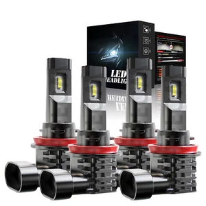 H11 + H11 LED Headlight Bulb Low Beam 80W 8000LM 6000K Super White Light 4x - Picture 1 of 14