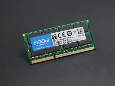 Crucial CT204864BF160B 16GB SO-DIMM PC3L-12800S DDR3 SODIMM for 5TH GEN i3/i5/i7 - Image 1 of 4