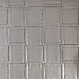 Material de tela acolchada de cuero sintético con mosaico - BLANCO - Imagen 1 de 2