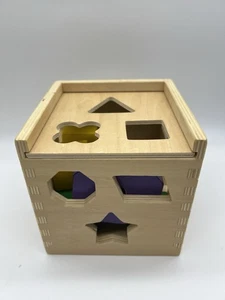 Melissa + Doug Shape Sorting Cube Classic Toy - *Some Shapes Missing* - Picture 1 of 6