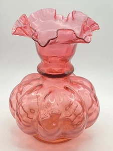 Fenton Cranberry Ruffled Vase - Picture 1 of 4