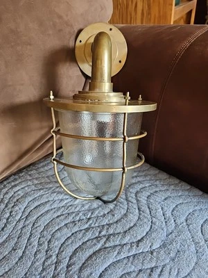 Nautical Oceanic Ship Light Marine Solid Brass Swan Passage Bulkhead With Shade - Image 1 of 4