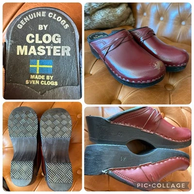 Sven Zueco Maestro Mujer EU 41 Cuero Sangre de Buey Tejido Acento Zapatos Madera Sin Cordones Foto 1 de 4