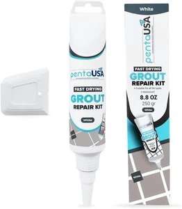 Tile Grout Repair Kit White 8.8oz Fast Drying Filler with Scraper - Picture 1 of 5