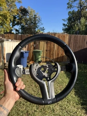 OEM BMW F80 F82 M2 M3 M4 Steering Wheel M SPORT Black Leather w/Shifters HEATED - Image 1 of 4