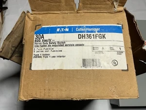 EATON DH361FGK Interruttore fusibile resistente 3 poli 30 AMP 600 VAC - Foto 1 di 5