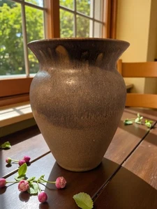 Vintage 1992 Frances Parker signierte braune Studiokeramik Vase Santa Fe New Mexico - Bild 1 von 14
