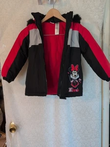 Disney Minnie Mouse Winter Jacket Kids Sz. 5 with Hood  - Picture 1 of 13