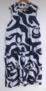 New Virtuelle Taking Shape Dress 20 Blue White Midi A Line TS Ruffle Tiered - Picture 1 of 9