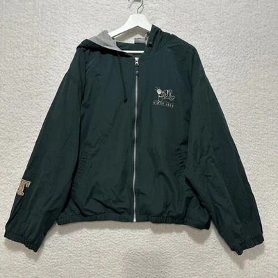 Винтажная мужская куртка Disney Tigger с зеленым капюшоном и надписью вышивка размер XL - Изображение 1 из 4