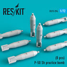 Reskit RS72-0294 - 1/72 P-50 SH Übungsbombe (8 Stück) für Kunststoff Modellbausatz