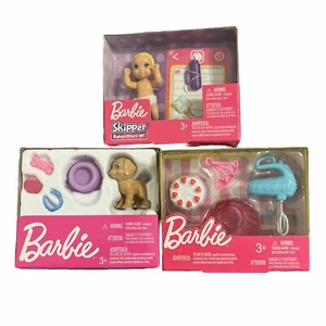 Barbie Accessory Sets Lot Breakfast in Bed, Skipper Babysitter,and Puppy New - Picture 1 of 2