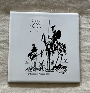 Azulejo de arte / montaña rusa 4,25 x 4,25 pulgadas sucesión Picasso, 2000 negro / blanco - Imagen 1 de 9