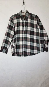 Boston Traders Men's Large 16/16.5 Gray Multicolor Plaid Long Sleeve Button Up - Picture 1 of 9
