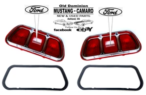 1971-1973 Mustang Tail Light Lens with Gasket - Pair - Picture 1 of 6