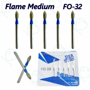 Dental FO-32 Diamond Burs 95% Sand Flame Medium Bur Polishing Dia-Bur - Picture 1 of 7