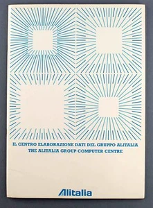 ALITALIA VINTAGE AIRLINE BROCHURE - THE ALITALIA GROUP COMPUTER CENTRE 1970'S - Picture 1 of 5