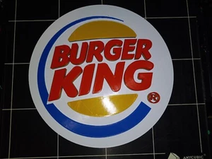 5 Inch Diameter Burger King 3D Printed 3D Logo Sign - Picture 1 of 10