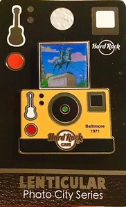 2020 HARD ROCK CAFE BALTIMORE LENTICULAR PHOTO CITY LAFAYETTE MONUMENT LE PIN - Picture 1 of 4