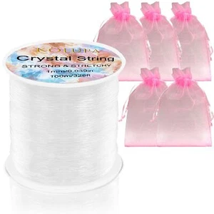 1mm Stretchy Bracelet String Elastic String for Bracelets Making, Crystal Clear - Picture 1 of 7
