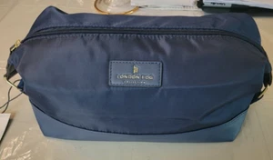 London Fog !00th Anniversary Nylon Toiletry Bag Navy with Cover - Picture 1 of 5