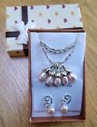 Sterling Siver 925 Pearl necklace, pendant and matching earrings with pink pearl