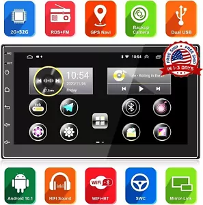 Radio Con Pantalla GPS Android Para Carro Auto Bluetooth WIFI Camara Reversa New - Picture 1 of 8