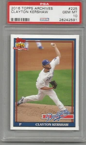 2016 Topps Archives Clayton Kershaw PSA 10 - Picture 1 of 2