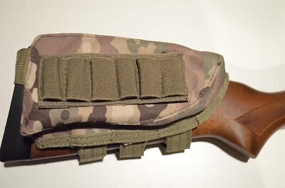 Shotgun Cartridge Holder / Cheek Rest / Buttstock Shell Pouch Molle - MultiCam - Image 1 of 4