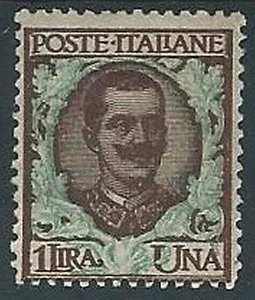 1901 BLUMENREICH 1 LIRA VARIETÄT DOPPELDRUCK MH * - T67 - Bild 1 von 1
