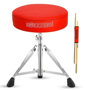 5 Core Drum Throne 3" Padded Comfortable 200Lb Capacity Drummer Stool Adjustable - Picture 1 of 11