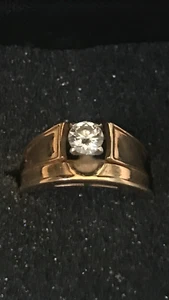 Round Brilliant Cut 3/8 Carat 2 Pc 14K Gold Diamond Engagement Ring Band Size 4 - Picture 1 of 15
