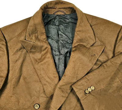 HOT VTG Men's BURBERRYS BAKER-S DOUBLE BREAST CASHMERE BROWN BLAZER Jacket 56 XL - Image 1 of 4
