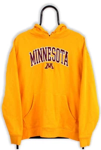 Minnesota Sudadera SPORTS Spellout Bordado Jersey Ee.uu. Vintage Amarillo - M - Imagen 1 de 10