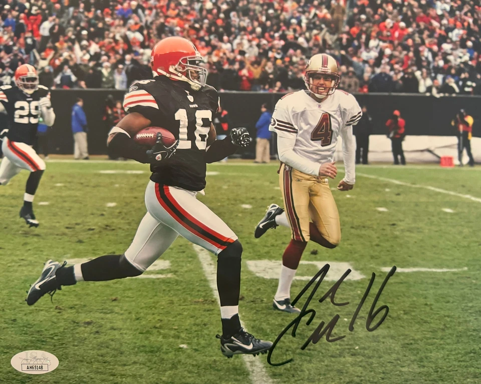 Josh Cribbs 克利夫兰亲笔签名照片 8 x 10 JSA — 第 1/1 张图片