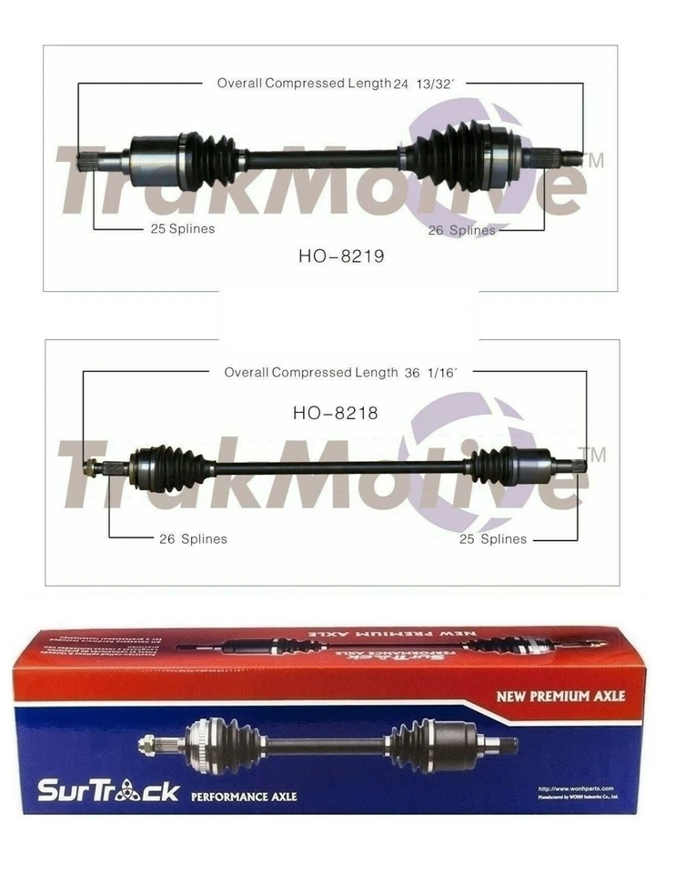 Пара передних осевых валов SurTrack для Honda Civic FWD 1,8 л комплект Autom.Trans - Изображение 1 из 1