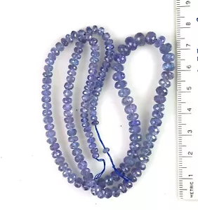 18 Zoll Strang Natur TANSANIT abgestuft 3,5 - 6 mm Rondelle Facettierter Schmuck Perlen - Bild 1 von 1