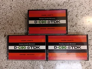 3 TDK D-C90 Dynamic Cassette Tapes, 70er Jahre selten, Vintage Made in Japan - Bild 1 von 3