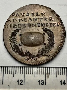 Rare 1791 Conder Token - T. SANTER, KIDDERMINSTER Halfpenny - Worcs.23 (E455) - Picture 1 of 2