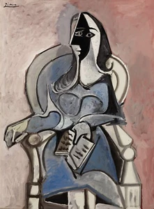 PABLO PICASSO Poster or Canvas Print "Femme Assise Dans un Fauteuil" - Picture 1 of 1