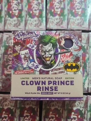 DR. SQUATCH Dr Squatch Soap Clown Prince Rinse DC Limited Edition Zero Grit Bricc The Joker