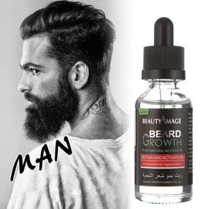 Suero de aceite de crecimiento de barba de 30 ml de crecimiento rápido para hombres bigote mercado del cabello aseo BXH - Imagen 1 de 12