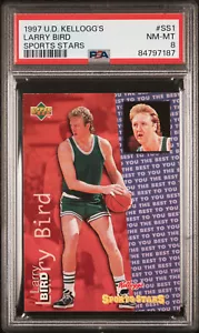 1997 Upper Deck UD Kellogg's Sports Stars SS1 Larry Bird PSA 8 NQ Pop 2 Highest - Picture 1 of 2